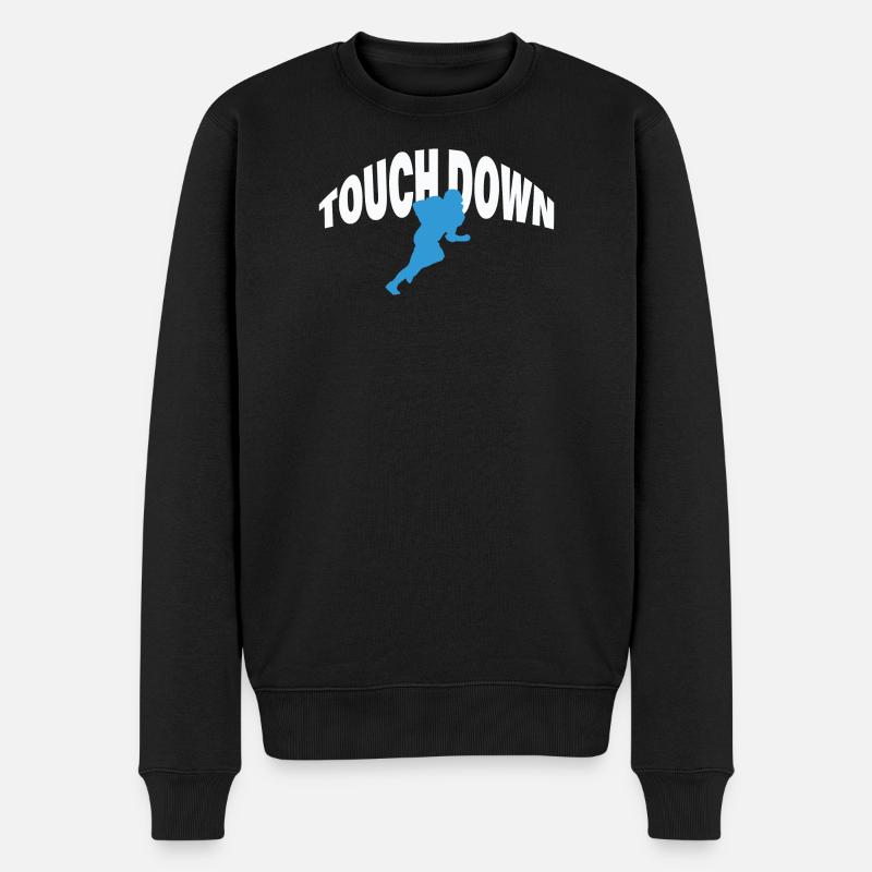 TOUCH DOWN - Männer Premium Bio Pullover - Schwarz