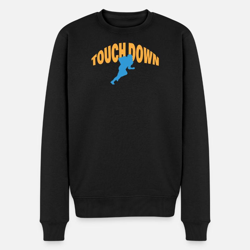 TOUCH DOWN - Männer Premium Bio Pullover - Schwarz