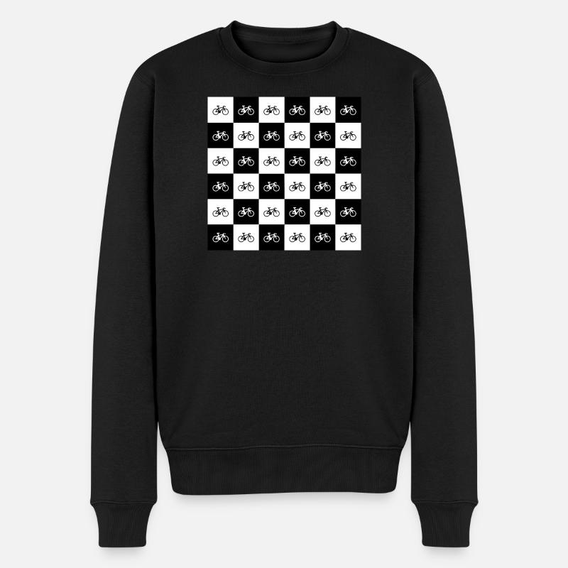 Geometrisches Fahrradmuster-Design - Männer Premium Bio Pullover - Schwarz