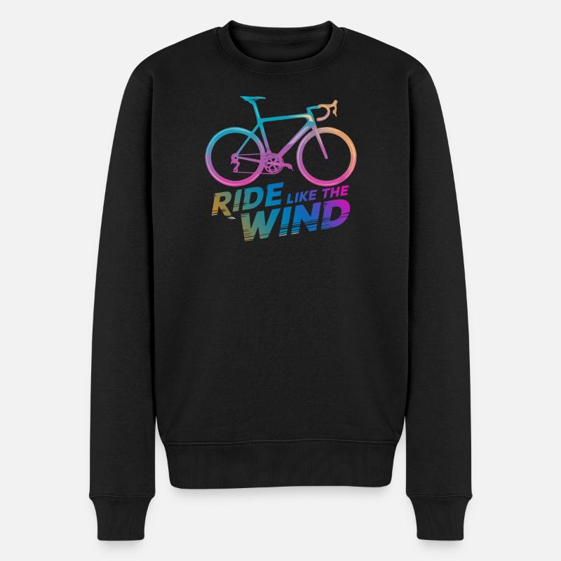 Gradient Fahrradfahrt Grafik - Männer Premium Bio Pullover - Schwarz