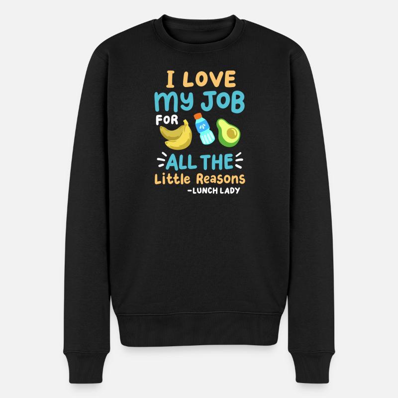 Schulessen Cafeteria-Mitarbeiterin - Männer Premium Bio Pullover - Schwarz