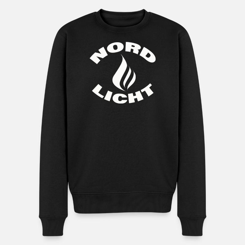 NORDLICHT - Männer Premium Bio Pullover - Schwarz