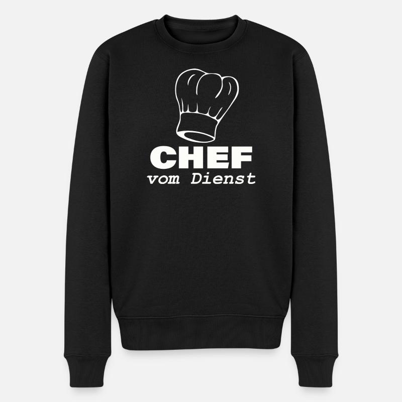 CHEF VOM DIENST - Männer Premium Bio Pullover - Schwarz