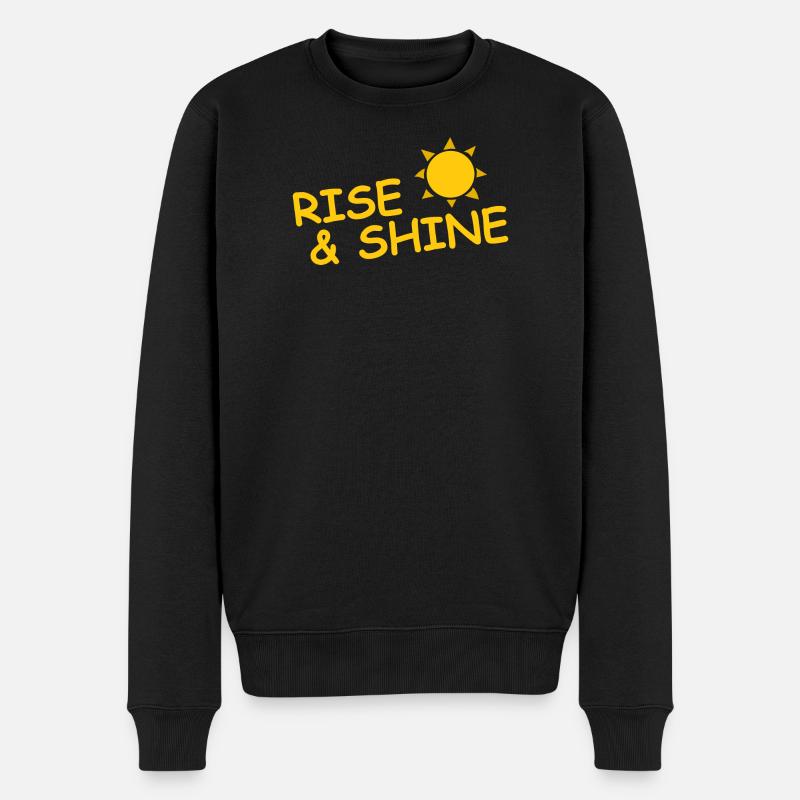 RISE & SHINE - Männer Premium Bio Pullover - Schwarz