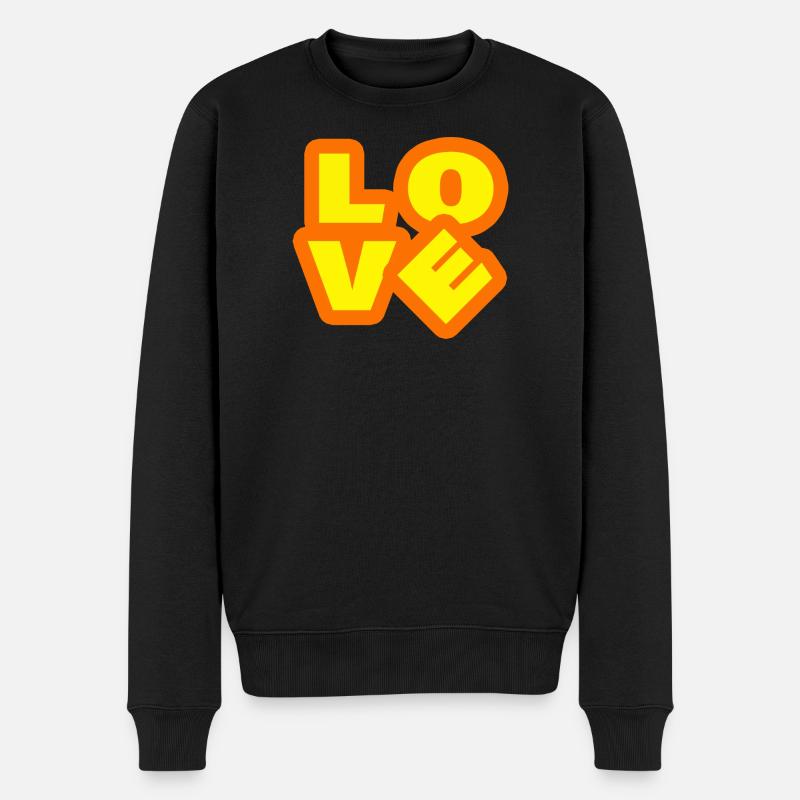 LOVE - Männer Premium Bio Pullover - Schwarz