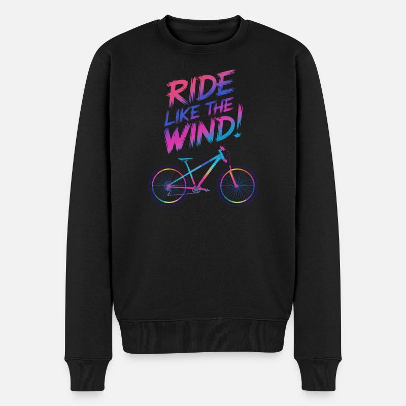 Lebendige Windsurf-Fahrrad-Illustration - Männer Premium Bio Pullover - Schwarz