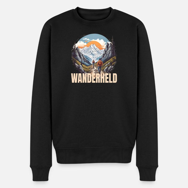 Wanderheld - Männer Premium Bio Pullover - Schwarz