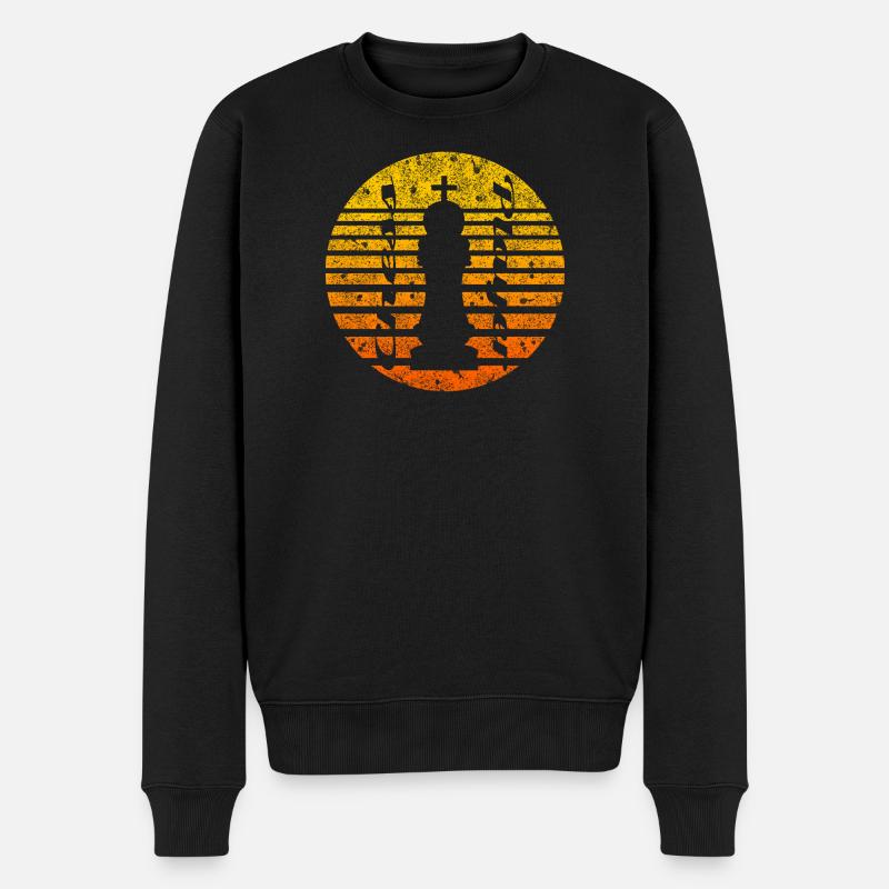 Schach Motiv mit König - Männer Premium Bio Pullover - Schwarz