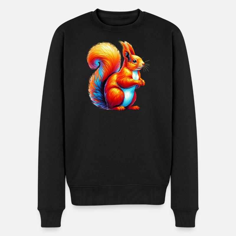 Eichhörnchen - Männer Premium Bio Pullover - Schwarz