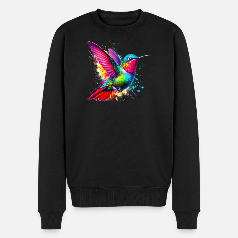 Kolibri - Männer Premium Bio Pullover - Schwarz