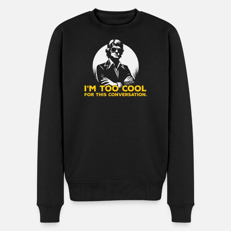 Bold Silhouette Slogan Tee - Men's Premium Organic Jumper - black