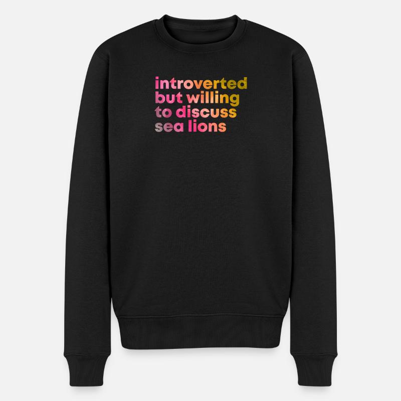 Seelöwe - Männer Premium Bio Pullover - Schwarz