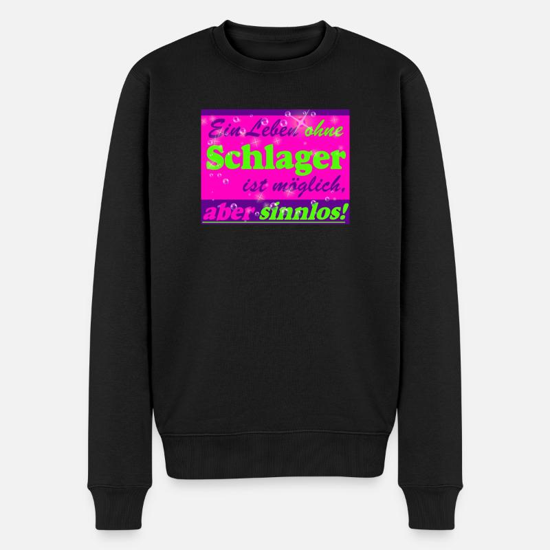 Schlager Party , Schlager Musik , aber sinnlos - Männer Premium Bio Pullover - Schwarz