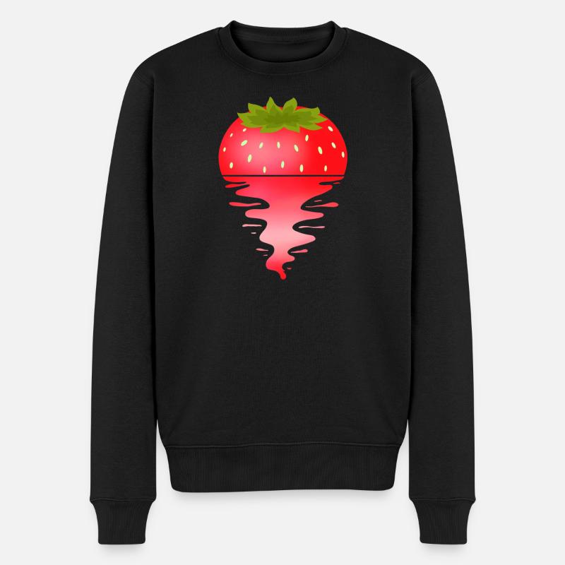 Sunset Strawberry - Männer Premium Bio Pullover - Schwarz