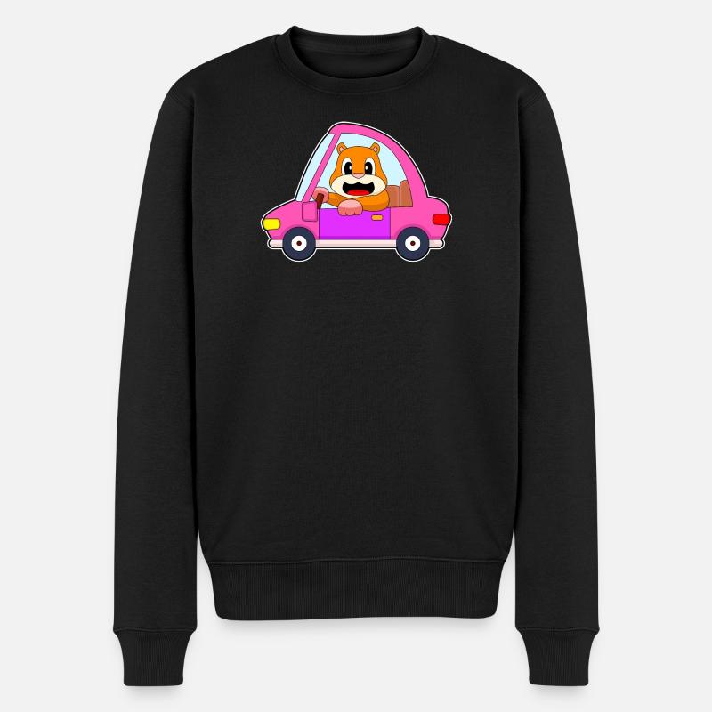Hamster Auto - Männer Premium Bio Pullover - Schwarz