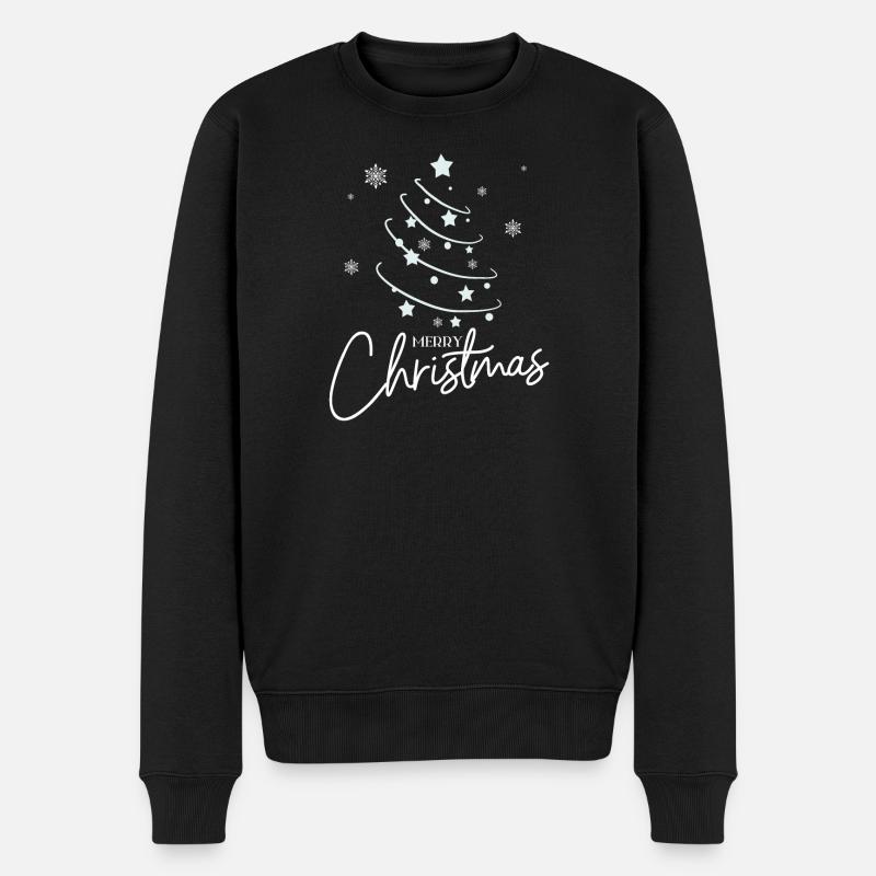 Weihnachtsstern Spirale Stil - Männer Premium Bio Pullover - Schwarz