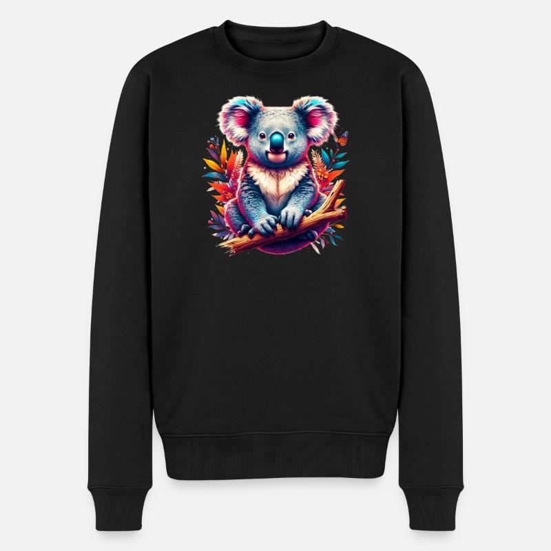Koala - Männer Premium Bio Pullover - Schwarz