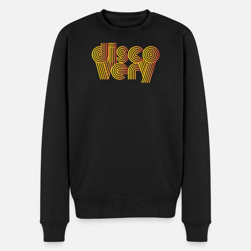 Disco Very Retro Linien - Männer Premium Bio Pullover - Schwarz