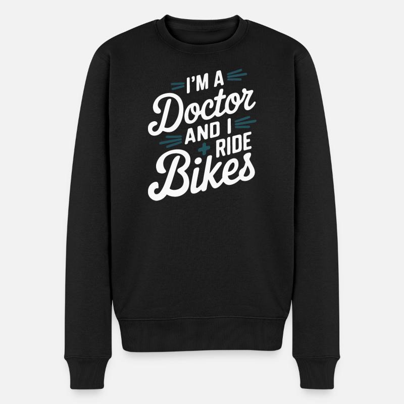 Arzt und Radfahrer - Männer Premium Bio Pullover - Schwarz