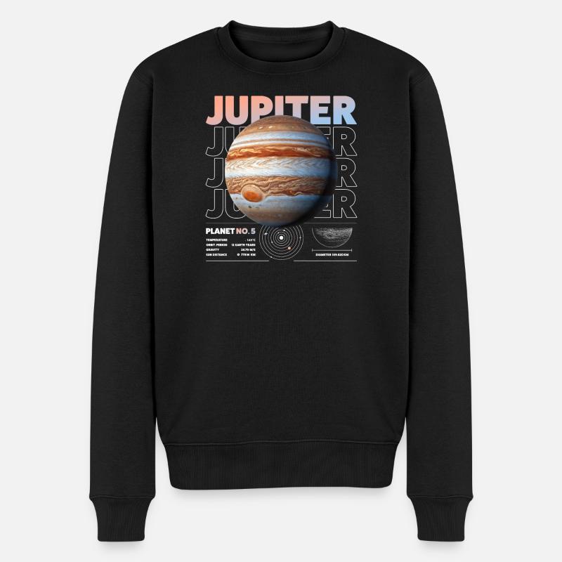 Jupiter details - Männer Premium Bio Pullover - Schwarz