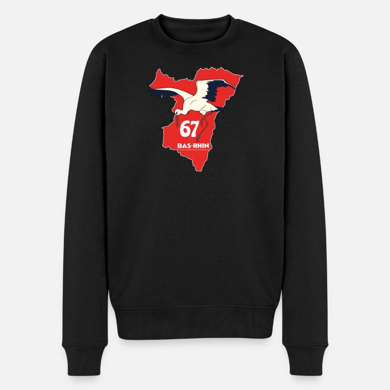 Bas-Rhin - Pull Premium bio Homme - noir
