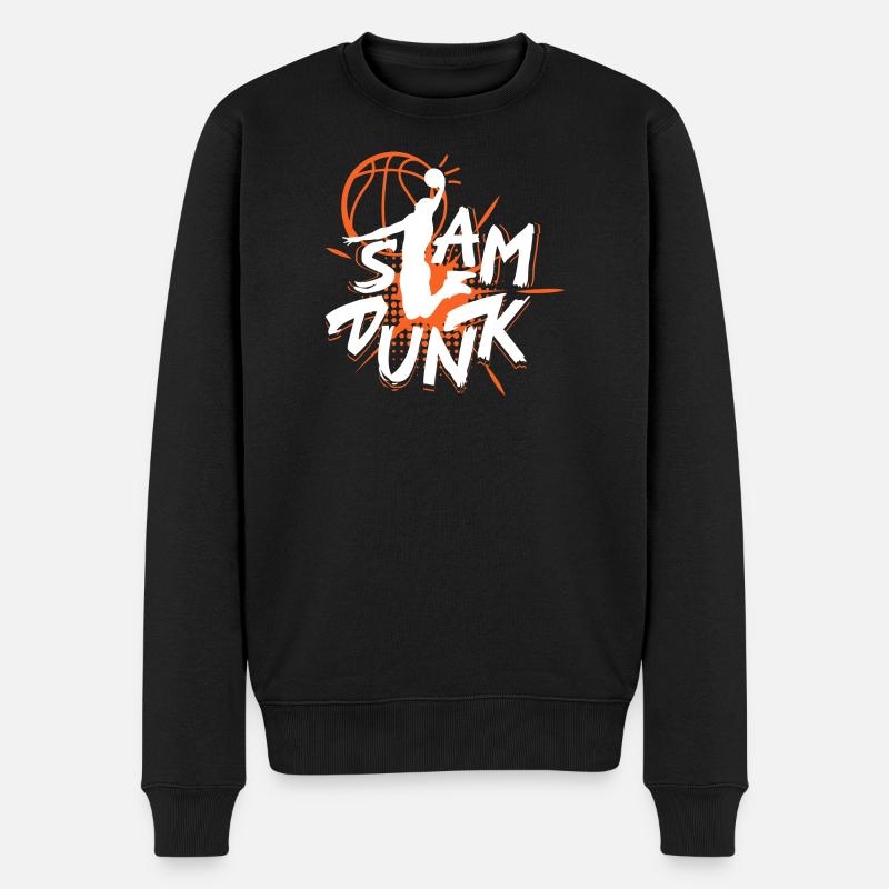 Dynamischer Basketball Spruch Design - Männer Premium Bio Pullover - Schwarz
