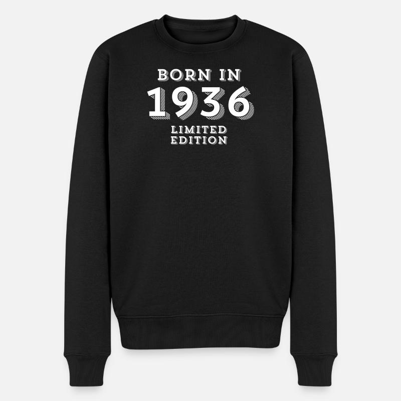 88 Jahre, Geburtsjahr, Geburtsdatum - Männer Premium Bio Pullover - Schwarz