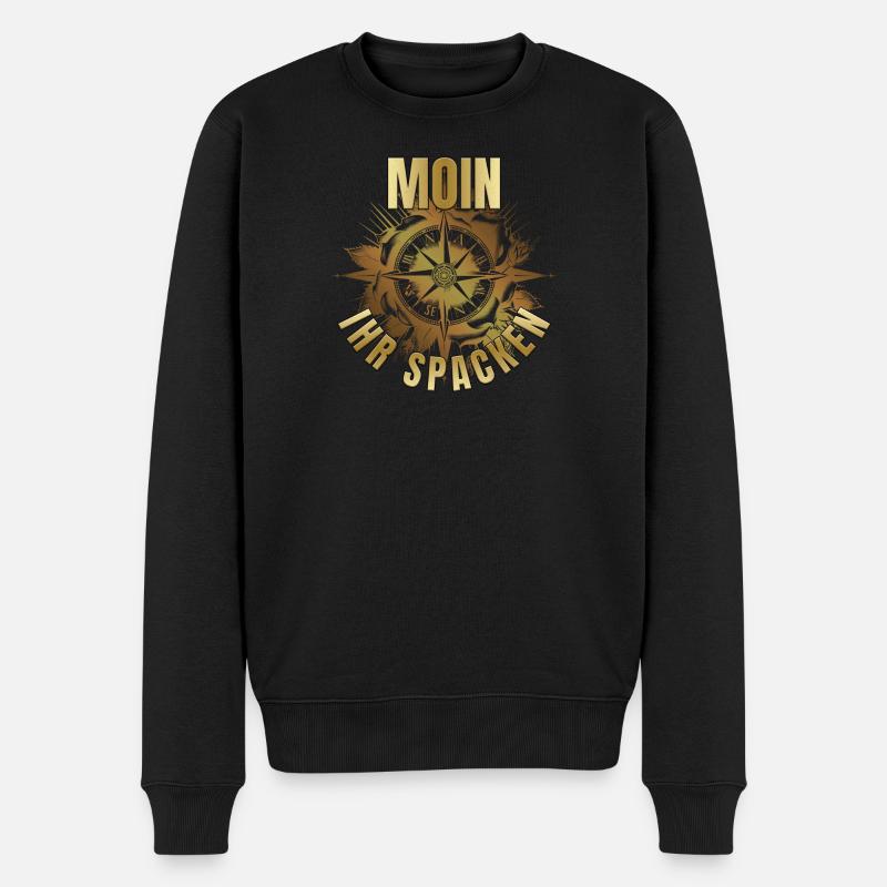 Moin ihr Spacken - Männer Premium Bio Pullover - Schwarz
