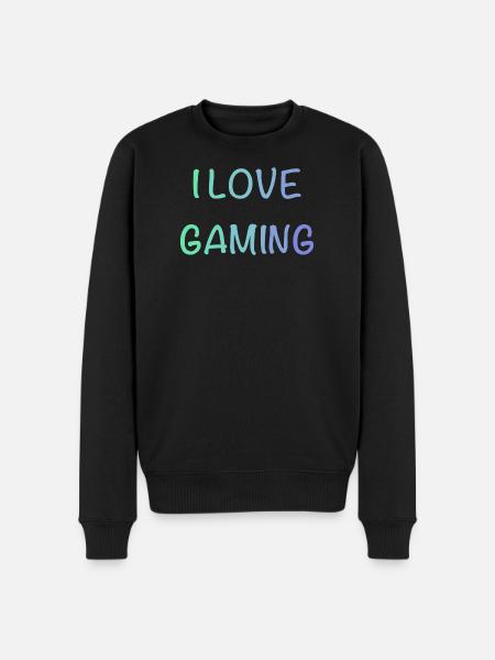 I Love Gaming - Men's Premium Organic Jumper - black