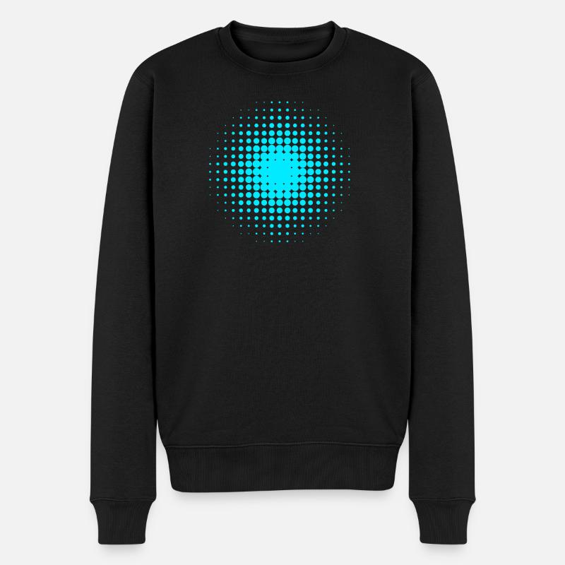 Motifs abstraits de points bleu-gris - Pull Premium bio Homme - noir