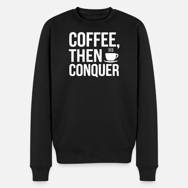 Café, puis conquérir - Pull Premium bio Homme - noir