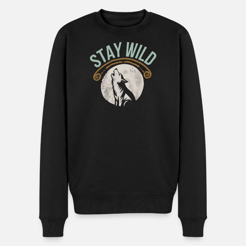 Stay Wild Wolf T-Shirt - Pull Premium bio Homme - noir