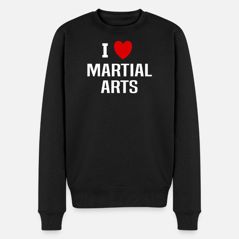 Ich liebe Kampfsport - Männer Premium Bio Pullover - Schwarz