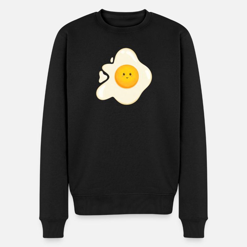 Süßes Spiegelei - Männer Premium Bio Pullover - Schwarz