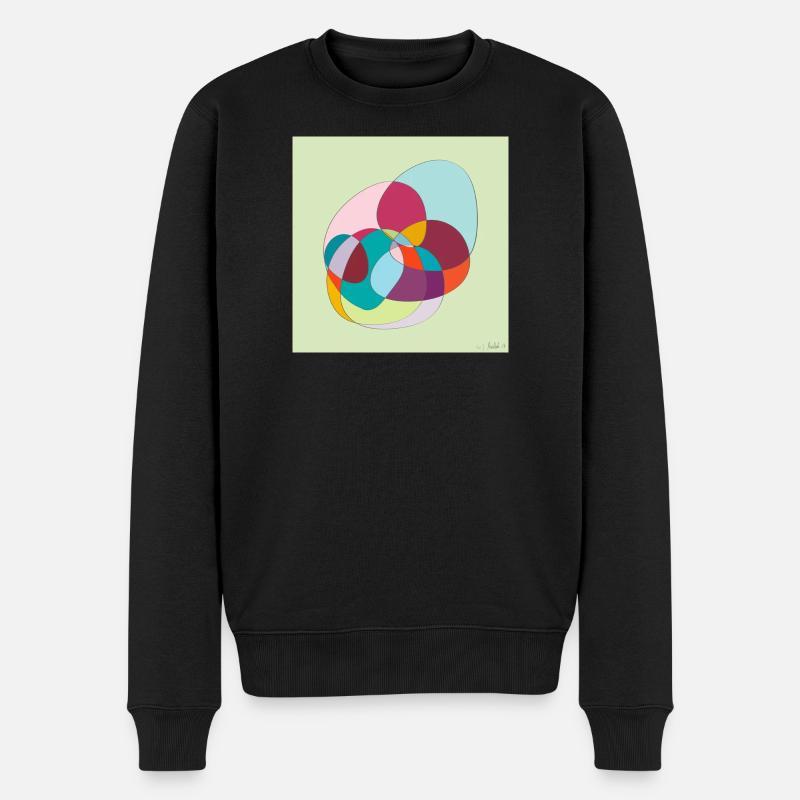 Verschlungene Farbübergänge - Männer Premium Bio Pullover - Schwarz