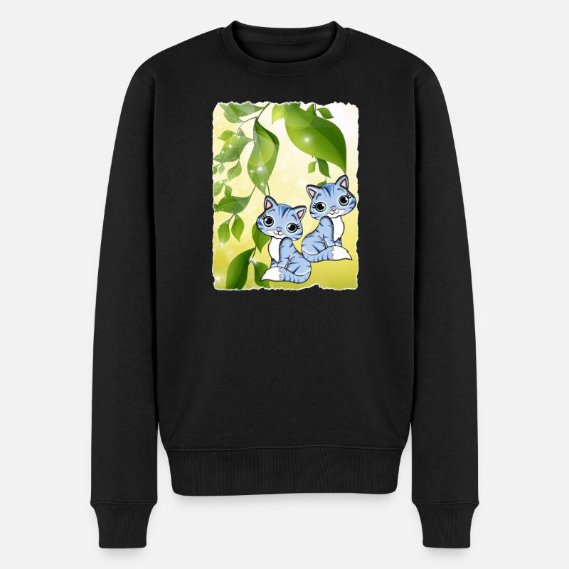 Katzenbeeren - Männer Premium Bio Pullover - Schwarz