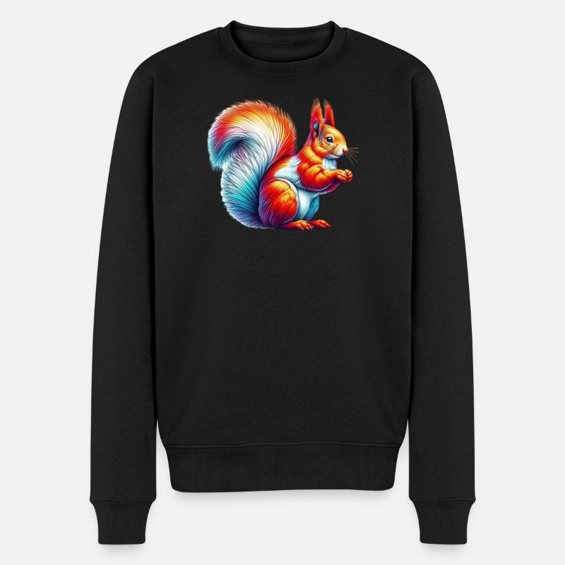 Eichhörnchen - Männer Premium Bio Pullover - Schwarz