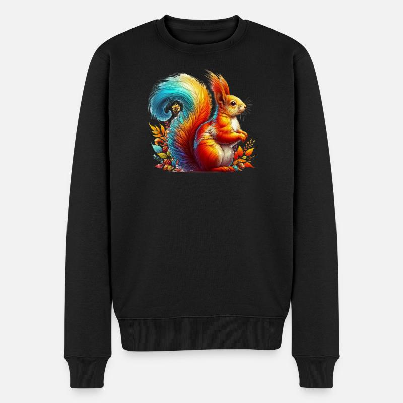 Eichhörnchen - Männer Premium Bio Pullover - Schwarz