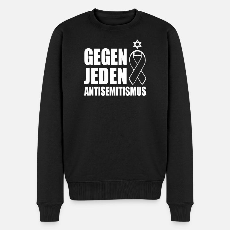 gegen jeden antisemitismus - Männer Premium Bio Pullover - Schwarz