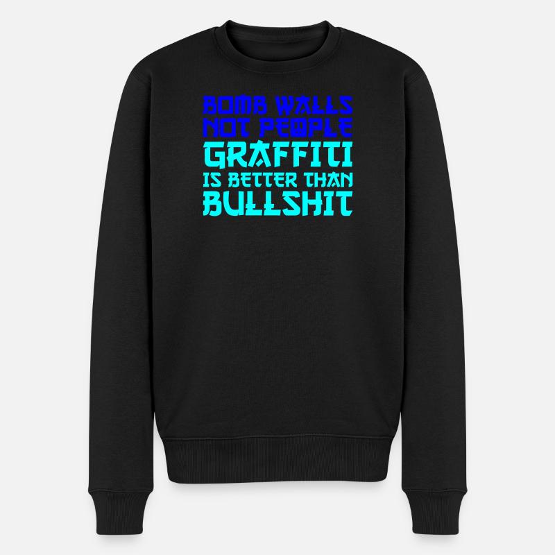 Graffiti de la paix - Pull Premium bio Homme - noir