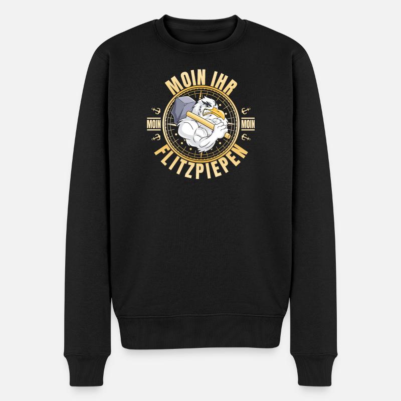 Moin ihr Flitzpiepen - Männer Premium Bio Pullover - Schwarz