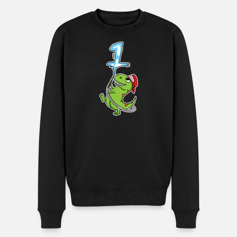 Zahl 1 - Männer Premium Bio Pullover - Schwarz