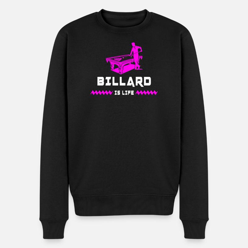 Billard ist Leben - Männer Premium Bio Pullover - Schwarz