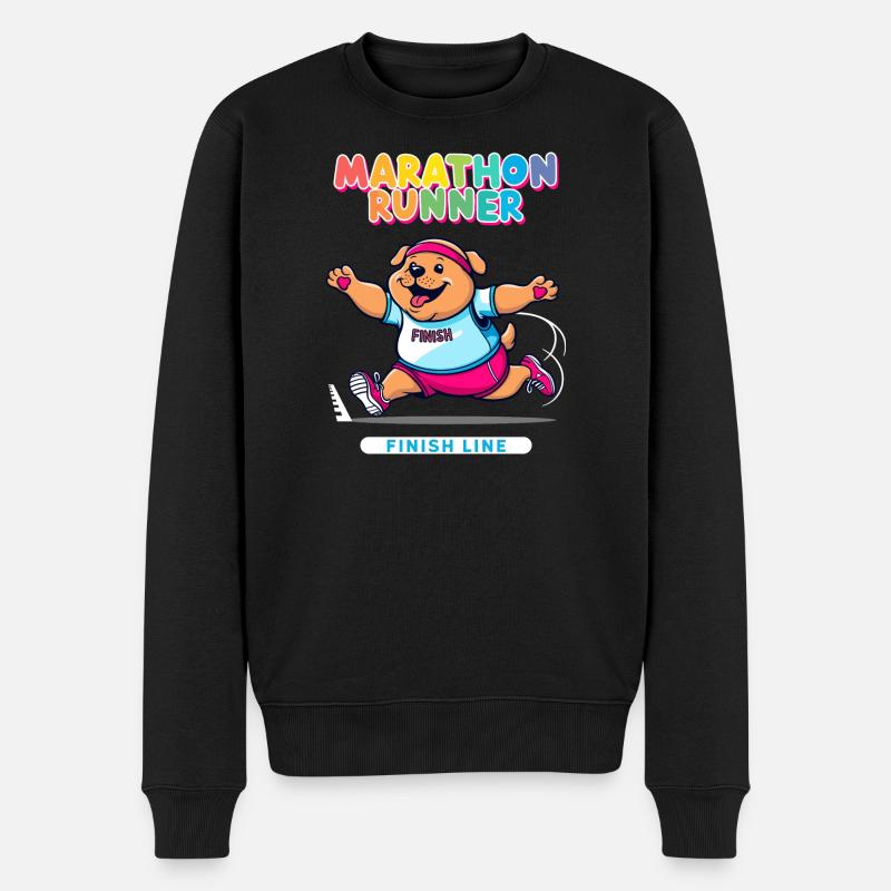 Hunde Marathonläufer - Männer Premium Bio Pullover - Schwarz