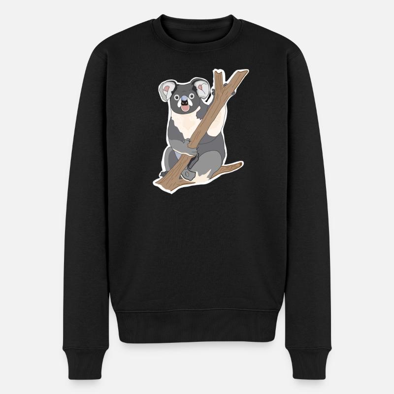 Koala Koalabär - Männer Premium Bio Pullover - Schwarz