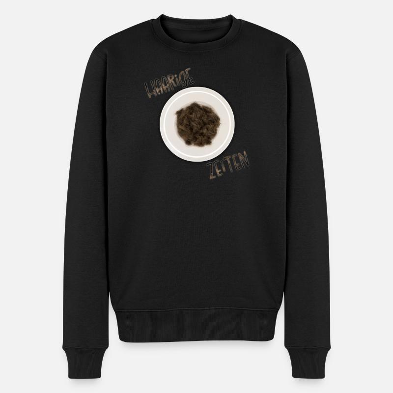 Haarige Zeiten - Männer Premium Bio Pullover - Schwarz