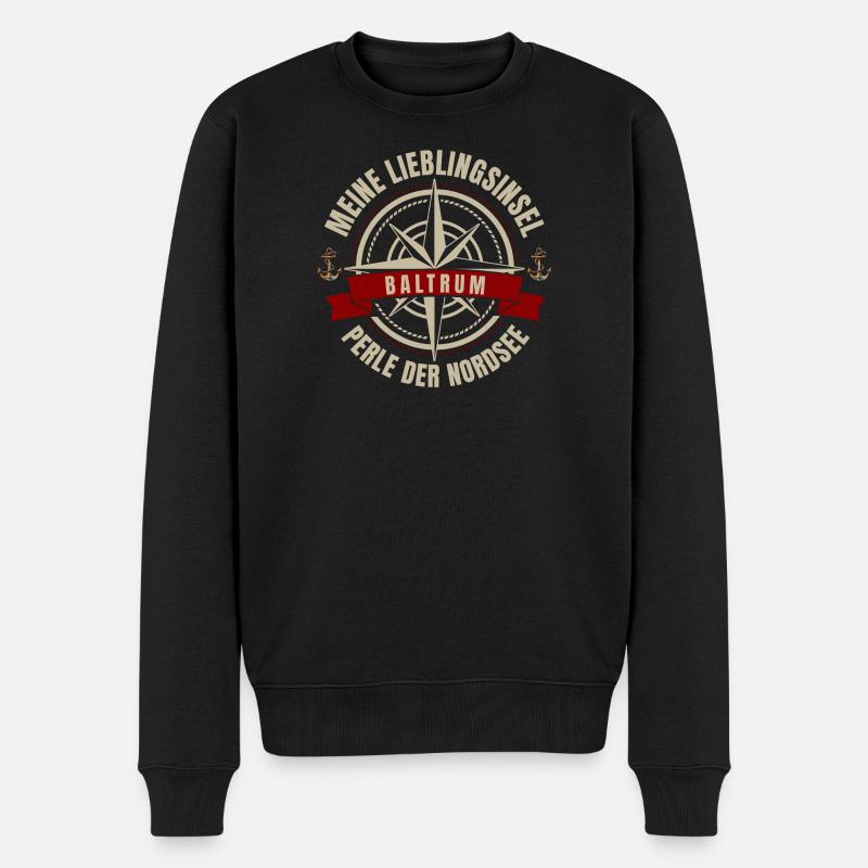 Meine Lieblingsinsel - Baltrum - Männer Premium Bio Pullover - Schwarz