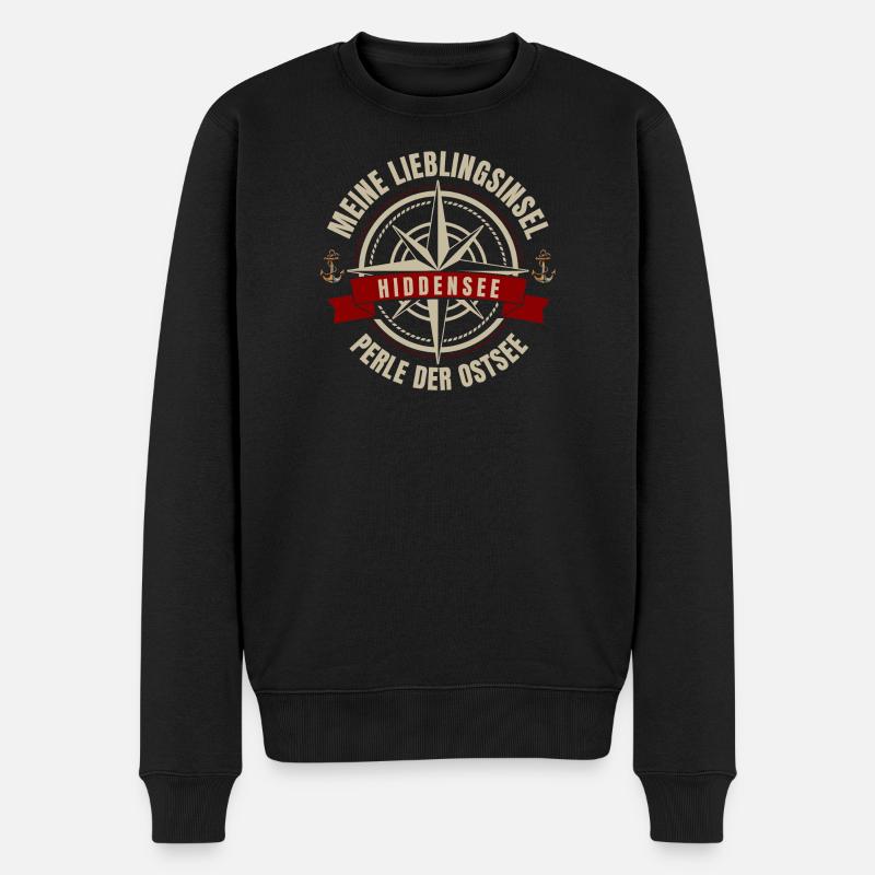 Meine Lieblingsinsel - Hiddensee - Männer Premium Bio Pullover - Schwarz
