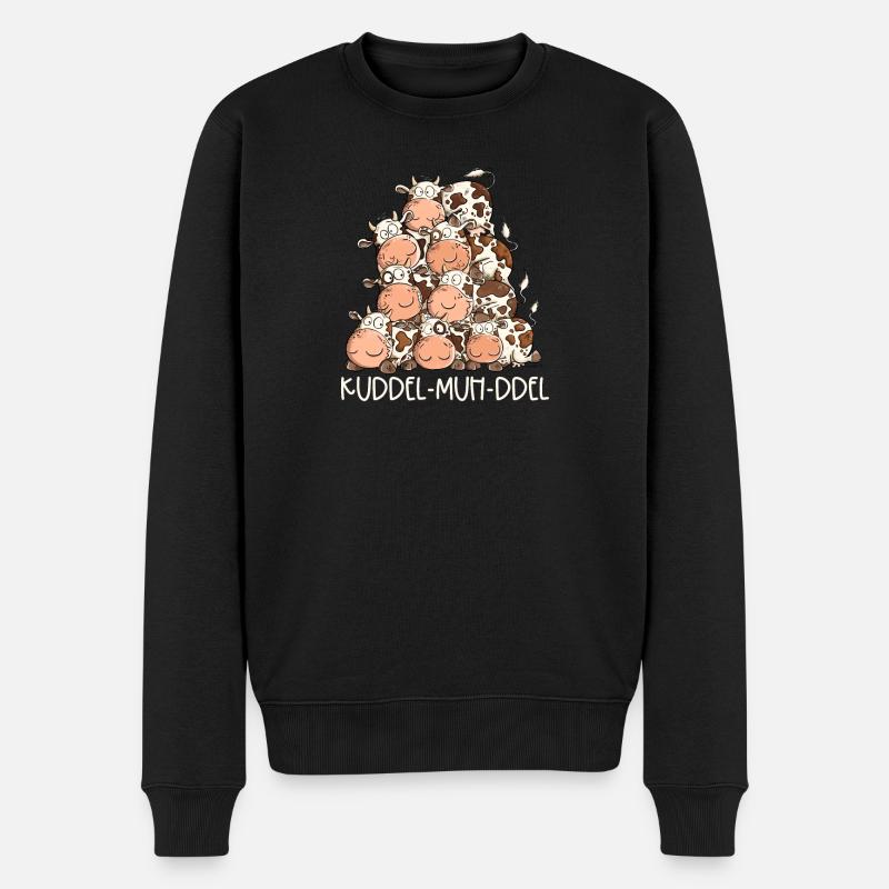 Drolliger Kuhhaufen I Kuh Kühe Kuddelmuddel - Männer Premium Bio Pullover - Schwarz