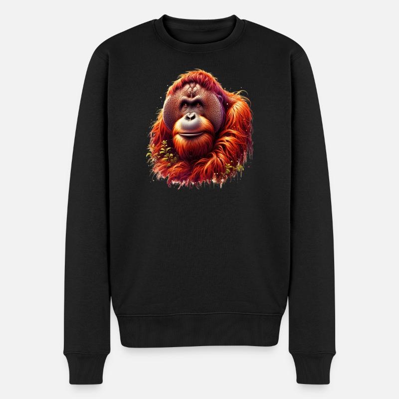 Orang-Utan Orang-Utan - Männer Premium Bio Pullover - Schwarz